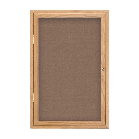 Single Door Enclosed Radius EZ Tack Board,24x36,Black/Green